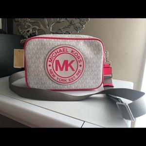 Michael Kors LG pink gray crossbody